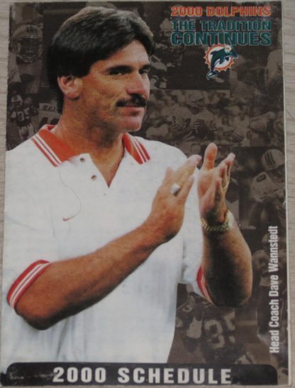 Miami Dolphins 2000 NFL Pocket Schedule - Dave Wannstedt